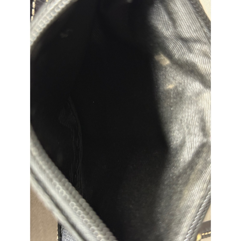 Coach Signature C Jacquard Wristlet Black Small Pouch Bag with Leather Trim - Picture 8 of 8